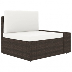 Sofa modułowa 2-osobowa, rattan PE, brązowa