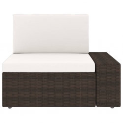Sofa modułowa 2-osobowa, rattan PE, brązowa