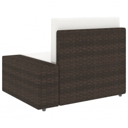 Sofa modułowa 2-osobowa, rattan PE, brązowa