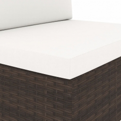 Sofa modułowa 2-osobowa, rattan PE, brązowa