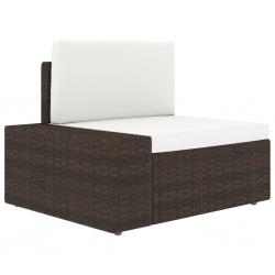 Sofa modułowa 2-osobowa, rattan PE, brązowa