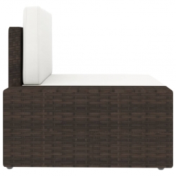 Sofa modułowa 2-osobowa, rattan PE, brązowa
