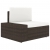 Sofa modułowa 2-osobowa, rattan PE, brązowa