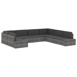Modułowe siedzisko środkowe, rattan PE, szare