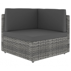 Modułowe siedzisko narożne, rattan PE, szare