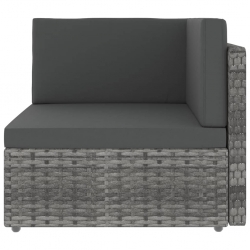 Modułowe siedzisko narożne, rattan PE, szare