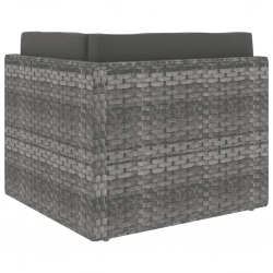 Modułowe siedzisko narożne, rattan PE, szare