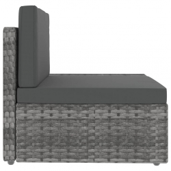 Sofa modułowa 3-osobowa, rattan PE, szara