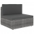 Sofa modułowa 3-osobowa, rattan PE, szara