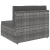 Sofa modułowa 3-osobowa, rattan PE, szara