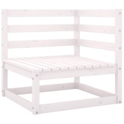 Ogrodowa sofa narożna, biała, lite drewno sosnowe