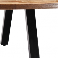 Stolik kawowy z drewna tekowego z odzysku, owalny, 120x60x30 cm