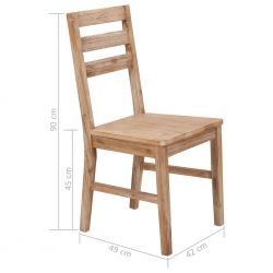 Krzesła jadalniane, 2 szt., lite drewno akacjowe