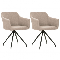 Obrotowe krzesła stołowe, 2 szt., taupe, tkanina
