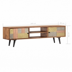 Szafka pod TV, 140x30x40 cm, lite drewno akacjowe