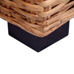 Zestaw 2 sof ogrodowych z poduszkami, naturalny rattan