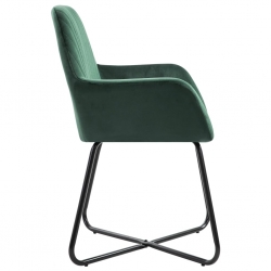 Krzesła jadalniane, 6 szt., zielone, aksamitne