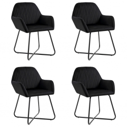 Krzesła jadalniane, 4 szt., czarne, aksamitne