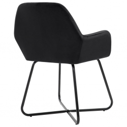 Krzesła jadalniane, 6 szt., czarne, aksamitne