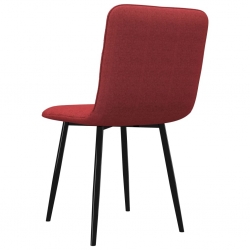 Krzesła jadalniane, 2 szt., czerwone wino, tapicerowane tkaniną