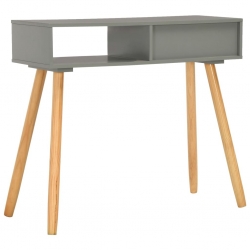 Stolik konsola, szary, 80 x 30 x 72 cm, lite drewno sosnowe