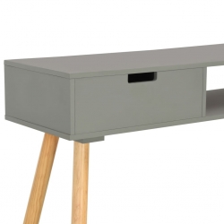 Stolik konsola, szary, 80 x 30 x 72 cm, lite drewno sosnowe