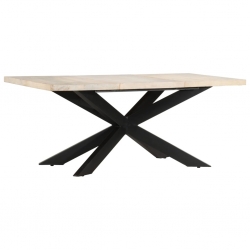 Stół jadalniany, 180 x 90 x 76 cm, lite, bielone drewno mango