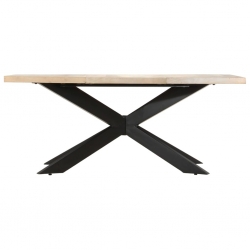 Stół jadalniany, 180 x 90 x 76 cm, lite, bielone drewno mango
