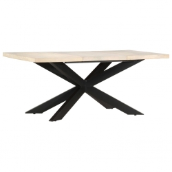 Stół jadalniany, 180 x 90 x 76 cm, lite, bielone drewno mango