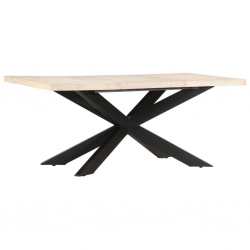 Stół jadalniany, 180 x 90 x 76 cm, lite, bielone drewno mango