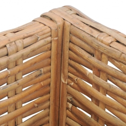 Narożna sofa z poduszkami, naturalny rattan