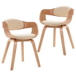 Krzesła stołowe, 2 szt., gięte drewno i ekoskóra