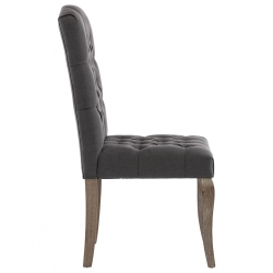 Krzesła stołowe 2 szt., szare, stylizowane na lniane, tkanina