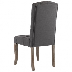 Krzesła stołowe 2 szt., szare, stylizowane na lniane, tkanina