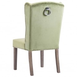 Krzesło stołowe, jasnozielone, obite aksamitem