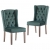 Krzesła stołowe, 2 szt., ciemnozielone, aksamitne