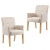 Krzesła stołowe z podłokietnikami, 2 szt., beżowe, tkanina