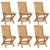 Krzesła ogrodowe, beżowe poduszki, 6 szt., drewno tekowe