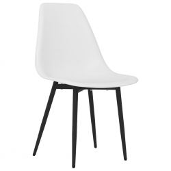 Krzesła stołowe, 6 sztuk, białe, PP