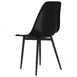 Krzesła stołowe, 6 szt., czarne, PP