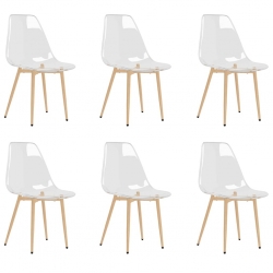 Krzesła stołowe, 6 szt., przezroczyste, PET
