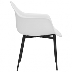 Krzesła stołowe, 6 szt., białe, PP