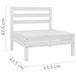 2-osobowa sofa ogrodowa, biała, lite drewno sosnowe
