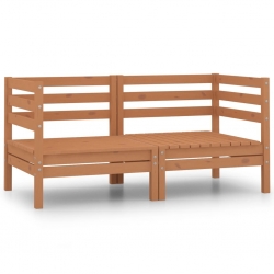 2-osobowa sofa ogrodowa, miodowy brąz, lite drewno sosnowe