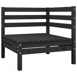 2-osobowa sofa ogrodowa, czarna, lite drewno sosnowe