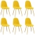 Krzesła stołowe, 6 szt., musztardowe, obite aksamitem