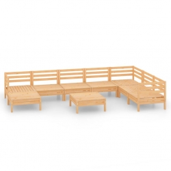 9-cz. zestaw wypoczynkowy do ogrodu, lite drewno sosnowe