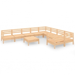 10-cz. zestaw wypoczynkowy do ogrodu, lite drewno sosnowe