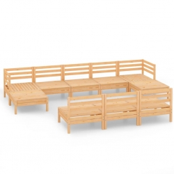 10-cz. zestaw mebli wypoczynkowych do ogrodu, drewno sosnowe