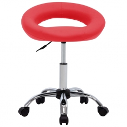 Obrotowe krzesło stołowe, czerwone, sztuczna skóra